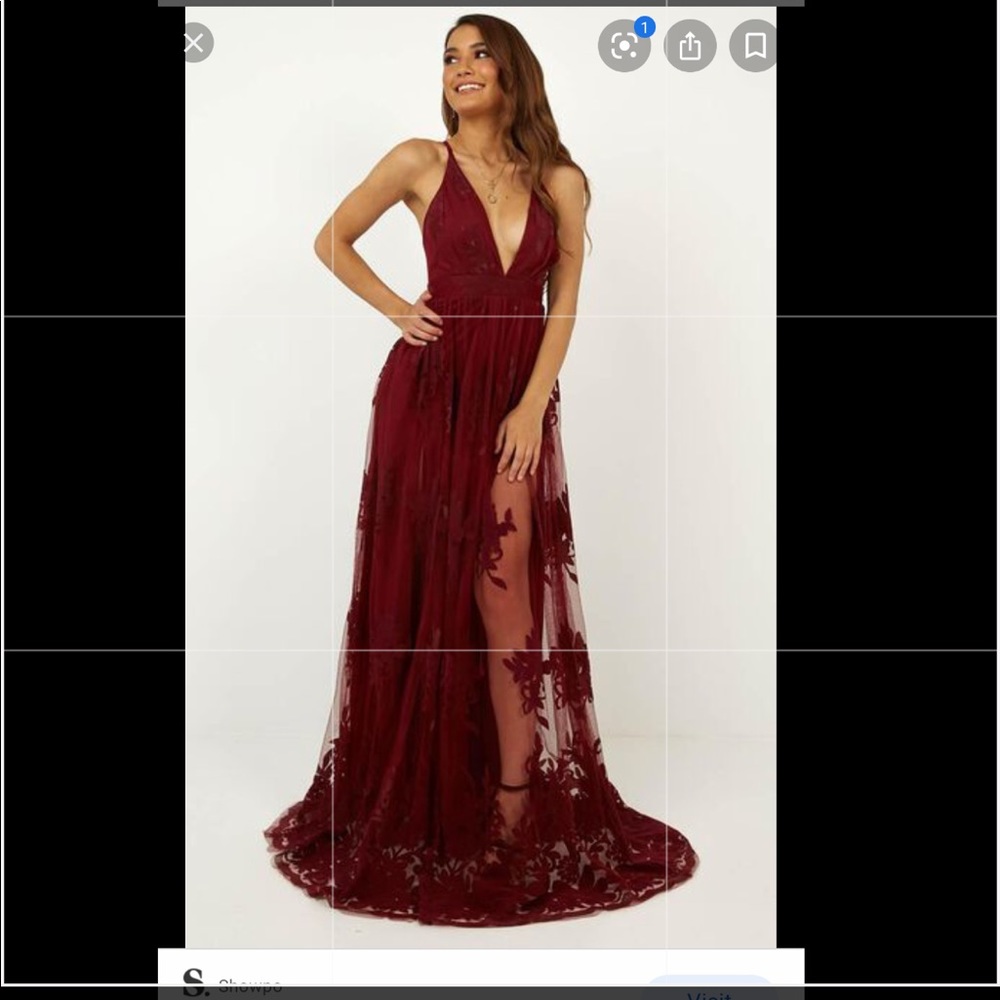 Promenade Maxi Dress In Wine